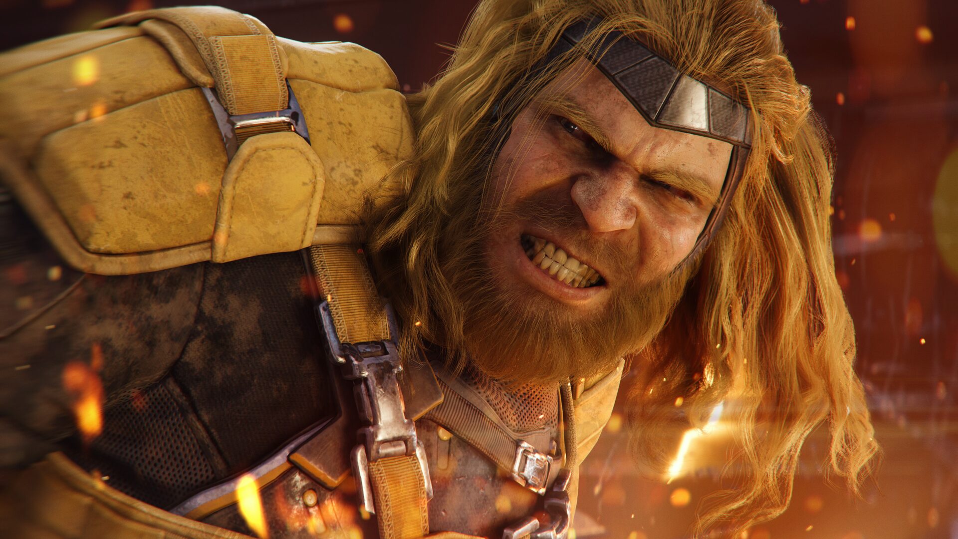 Sabretooth, con el pelo largo y los dientes apretados, en medio de una pelea